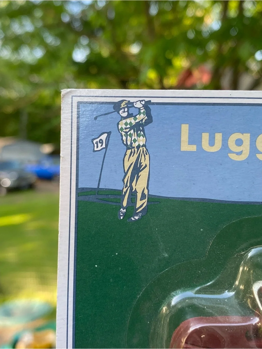 Vintage Brown Golf Bag Luggage Tag